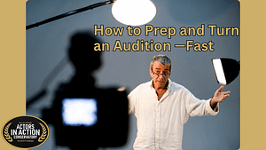 Blog Cover. Title: How to Prep and Turn an Audition—Fast